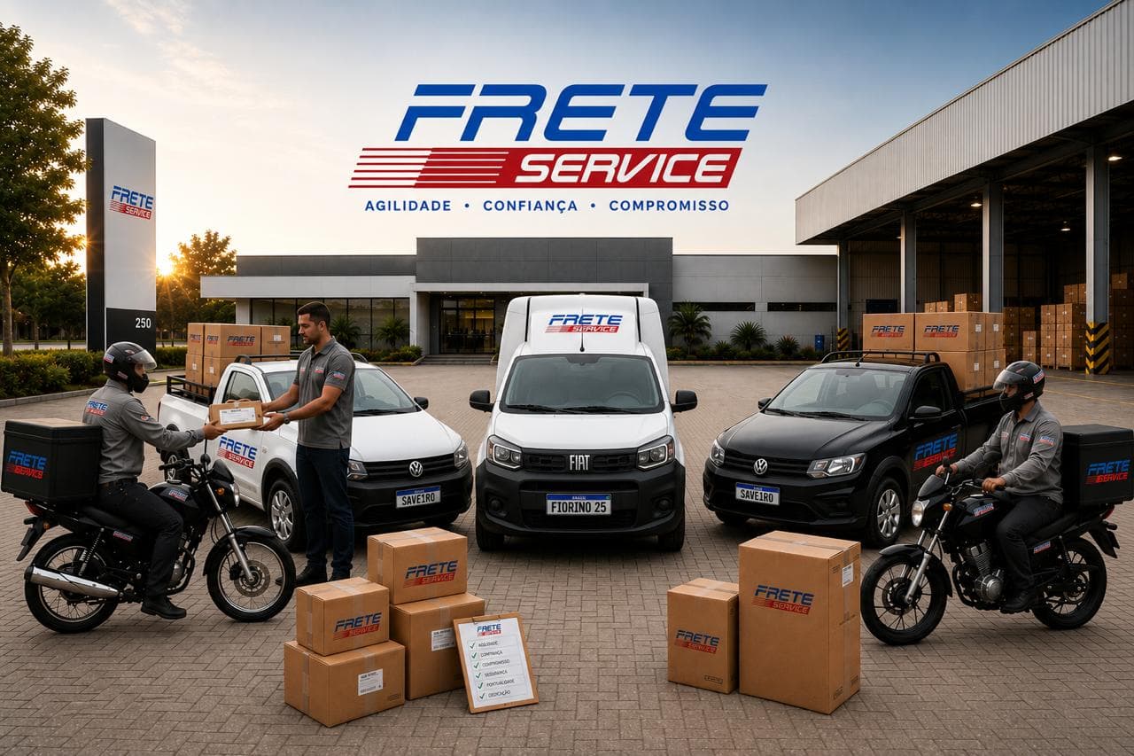 Frota de transportes rápidos e motoboy da Frete Service em Belo Horizonte e Região Metropolitana